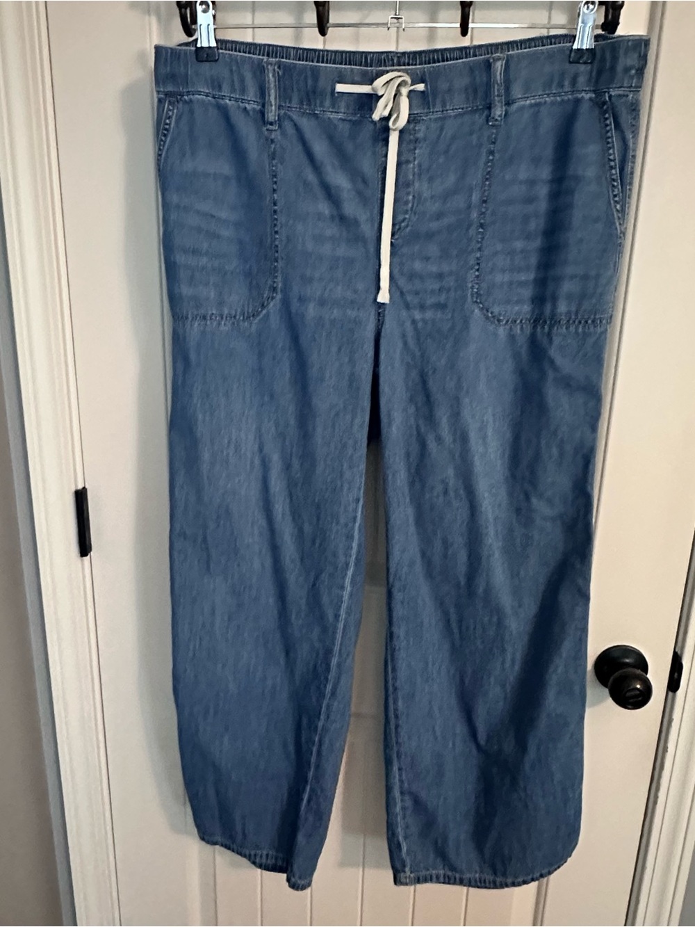 Torrid Feel The Fit Chambray Denim Wide Leg Pants Size 1 Short 14 Blue